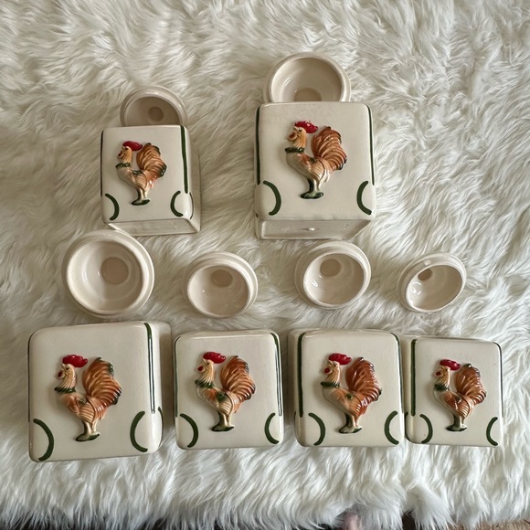 1950’s Sierra vista canister set 6 pc with rooster.